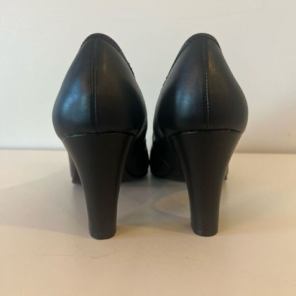 Predictions Heels Womens 9.5 Bow Black Casual Slip On Low Heel Office Career NEW - Picture 4 of 8